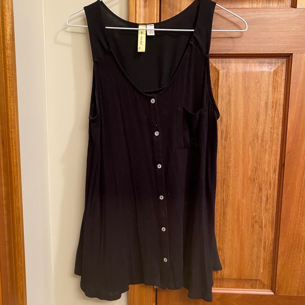Francesca’s Black Button Tank Top